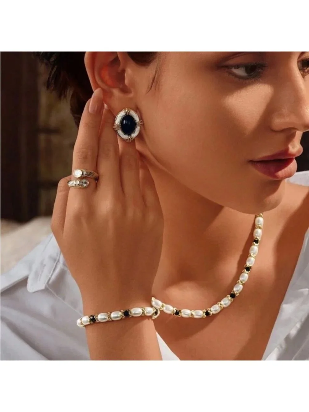 Retro Oval Earrings Q931